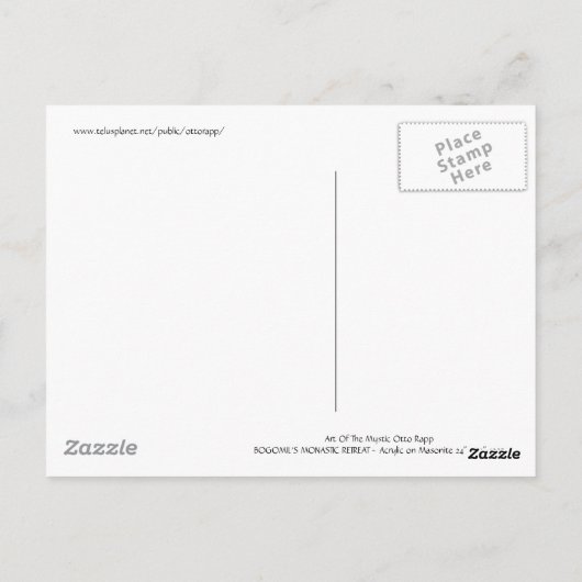 MONASTIC RETREAT VAN BOGOMIL BRIEFKAART (Achterkant)