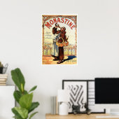 MONASTINE Monk Liqueur ad French  Alcohol Poster (Thuiskantoor)