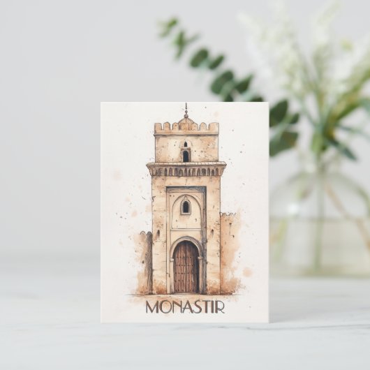 Monastir Tunusia Reizen Briefkaart (Staand voorkant)
