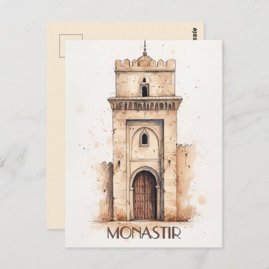 Monastir Tunusia Reizen Briefkaart (Voorkant / Achterkant)