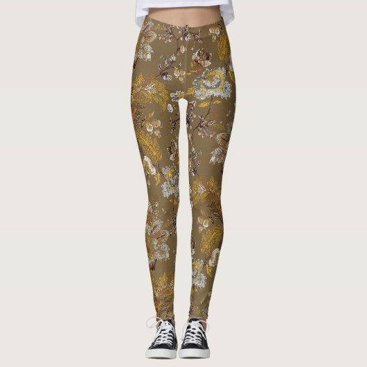 Monat bloemenpatroon Leggings (Voorkant)
