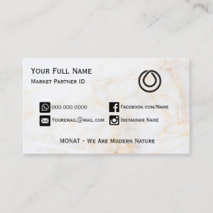 MONAT Gold Marble Visitekaartje