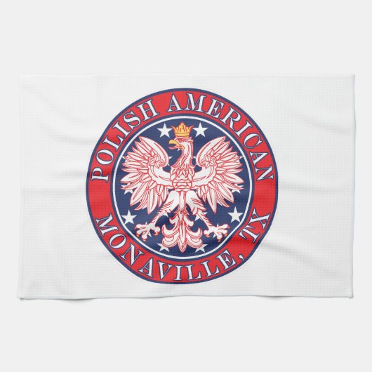 Monaville Texas Poolse Amerikaanse adelaar Theedoek (Horizontaal)