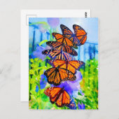 Monboogmigratie waterverf ~ Sla het monster op Briefkaart (Voorkant / Achterkant)