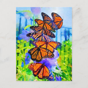 Monboogmigratie waterverf ~ Sla het monster op Briefkaart