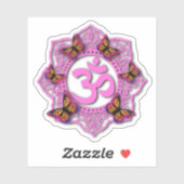 Monboogoboter | symbool ohm zen | Roze sticker (Vel)