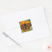 Monboogvlinder (Danaus plexippus) op pot Vierkante Sticker (Envelop)