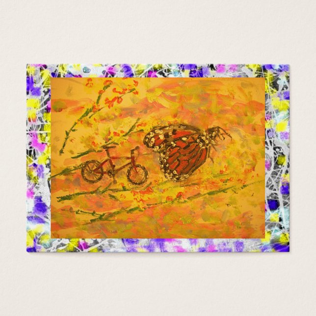 monboogvlinder en fietsdruppel visitekaartjes (Voorkant)