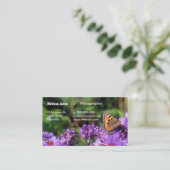 Monboogvlinder en paarse bloemen visitekaartje (Staand voorkant)