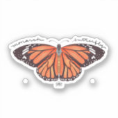 Monboogvlinder geïllustreerde sticker (Voorkant)