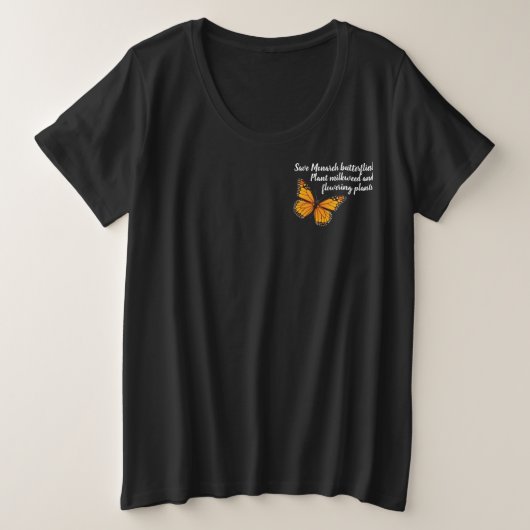 Monboogvlinder Grote Maat T-shirt (Design voorkant)