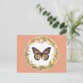 Monboogvlinder in lijst van bladeren briefkaart (Staand voorkant)
