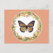 Monboogvlinder in lijst van bladeren briefkaart (Voorkant)