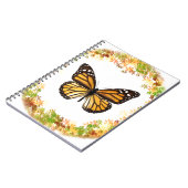 Monboogvlinder in lijst van bladeren notitieboek (Linkerzijde)