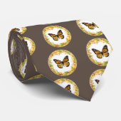 Monboogvlinder in lijst van bladeren stropdas (Opgerold)