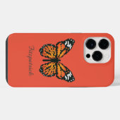 Monboogvlinder in polygoon / Gepersonaliseerde naa iPhone Hoesje (Achterkant horizontaal)