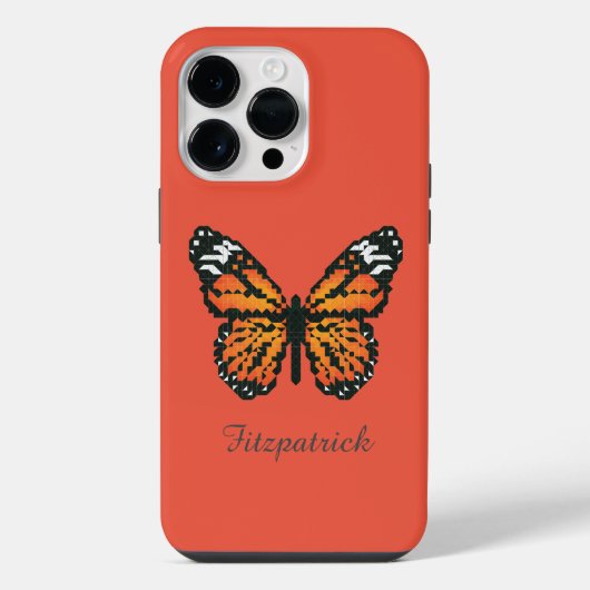 Monboogvlinder in polygoon / Gepersonaliseerde naa iPhone Hoesje (Achterkant)