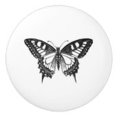  Monboogvlinder in zwart-wit Keramische Knop (Voorkant)