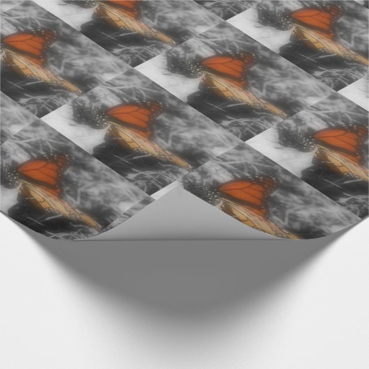 Monboogvlinder in zwarte en witte Natuur Cadeaupapier (Hoek)