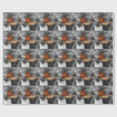 Monboogvlinder in zwarte en witte Natuur Cadeaupapier (Vlak)