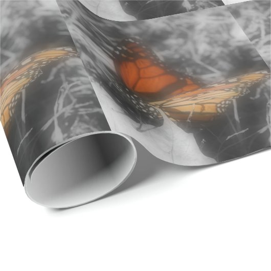 Monboogvlinder in zwarte en witte Natuur Cadeaupapier (Rol Hoek)