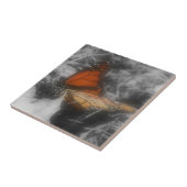 Monboogvlinder in zwarte en witte Natuur Tegeltje (Zijkant)