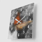 Monboogvlinder in zwarte en witte Natuur Vierkante Klok (Hoek)