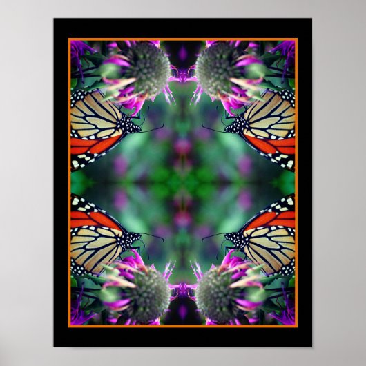 Monboogvlinder met aanloop Abstract sluiten Poster (Voorkant)
