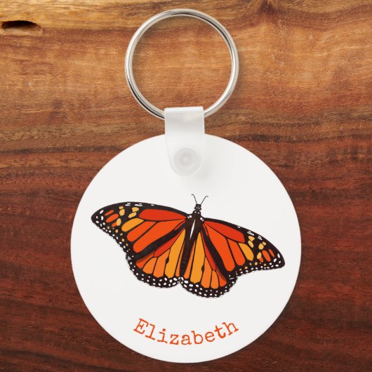 Monboogvlinder met open vleugels Sleutelhanger (Voorkant)