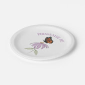 Monboogvlinder met Paarse-kanonventilator Papieren Bordje (Gekanteld)