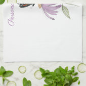 Monboogvlinder met Paarse-kanonventilator Theedoek (Gevouwen)