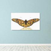 Monboogvlinder met vleugels uitgespreid canvas afdruk (Insitu (Houten vloer))