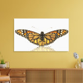 Monboogvlinder met vleugels uitgespreid canvas afdruk (Insitu (Woonkamer))