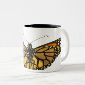 Monboogvlinder met vleugels uitgespreid tweekleurige koffiemok (Voorkant rechts)