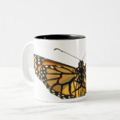 Monboogvlinder met vleugels uitgespreid tweekleurige koffiemok (Voorkant links)