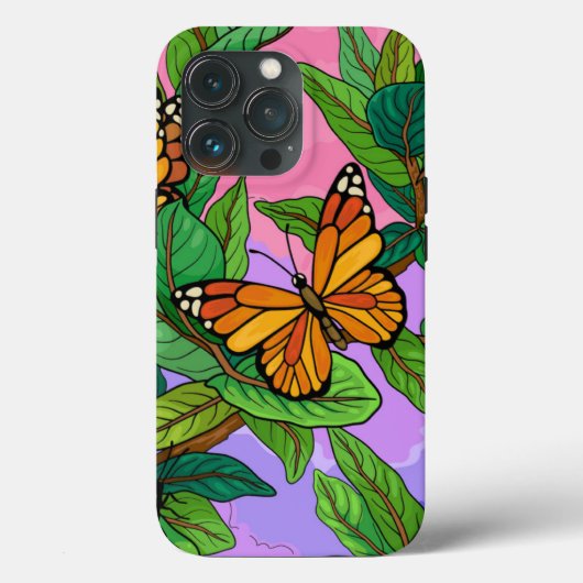 Monboogvlinder op bladeren Case-Mate iPhone case (Achterkant)