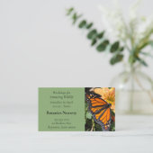 Monboogvlinder op chrysanthemabloem visitekaartje (Staand voorkant)