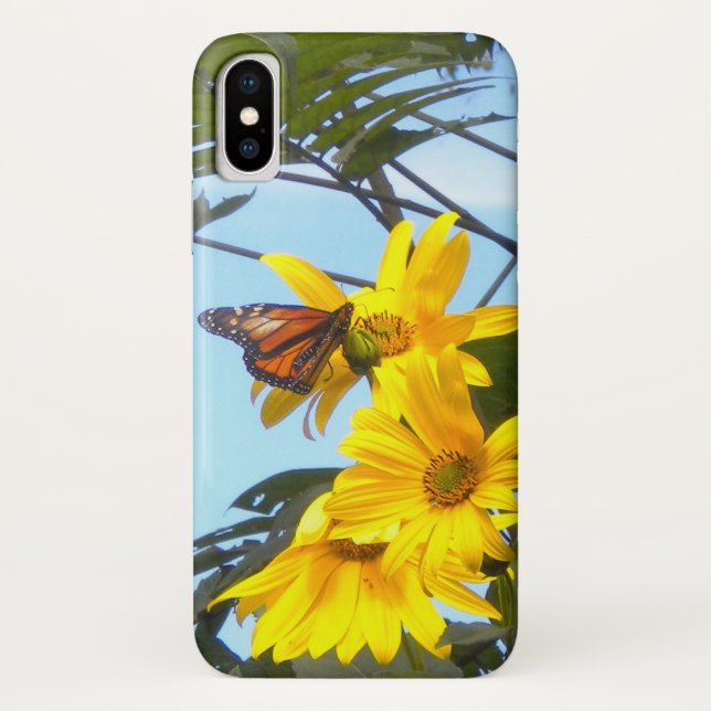 Monboogvlinder op de Gele Zonnebloem Case-Mate iPhone Hoesje (Achterkant)