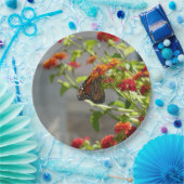 Monboogvlinder op de Struik rode vlinder Papieren Bordje (Feest)