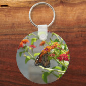 Monboogvlinder op de Struik rode vlinder Sleutelhanger (Achterkant)