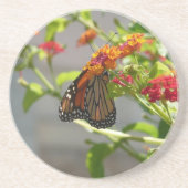 Monboogvlinder op de Struik rode vlinder Zandsteen Onderzetter (Voorkant)