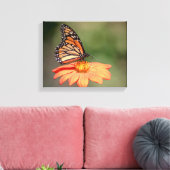 Monboogvlinder op een oranje bloem canvas afdruk (Insitu (Woonkamer))