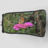 Monboogvlinder op een  roze zinnievloer golfheadcover (Voorkant)