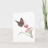 Monboogvlinder op een ventilatorkaart notitiekaartje (Voorkant)