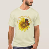 Monboogvlinder op een zonnebloem t-shirt (Voorkant)