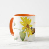 Monboogvlinder op gele bloemkool Inspirerend Mok (Voorkant links)