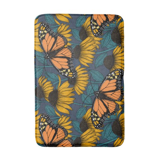 Monboogvlinder op gele naaldbomen badmat (Voorkant Verticaal)