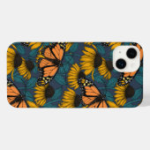 Monboogvlinder op gele naaldbomen iPhone hoesje (Achterkant horizontaal)
