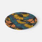 Monboogvlinder op gele naaldbomen papieren bordje (Gekanteld)