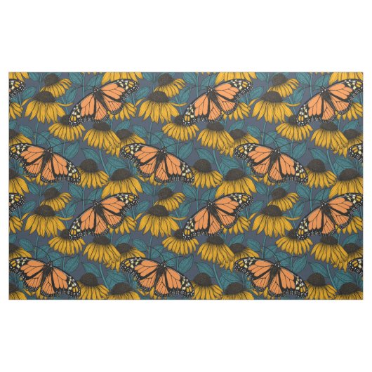 Monboogvlinder op gele naaldbomen stof (Fat Quarter)